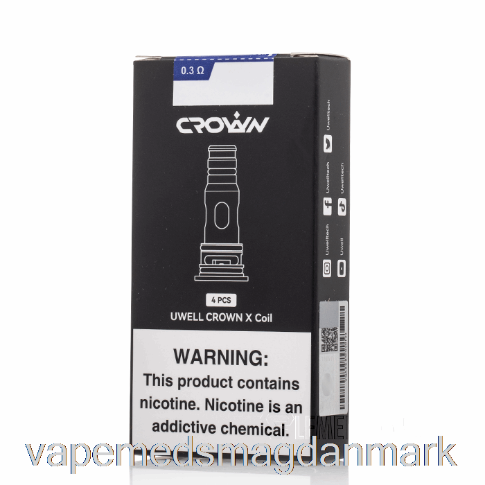 Vape Uden Nikotin Uwell Crown X Erstatnings Spoiler 0,3 Ohm Krone X Spoiler